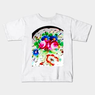 blue and pink flowers Kids T-Shirt